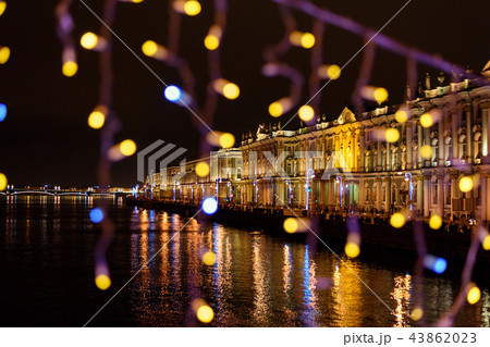 Winter Palace view from Palace bridge decorated Winter Palace view from Palace bridge decorated 43862023