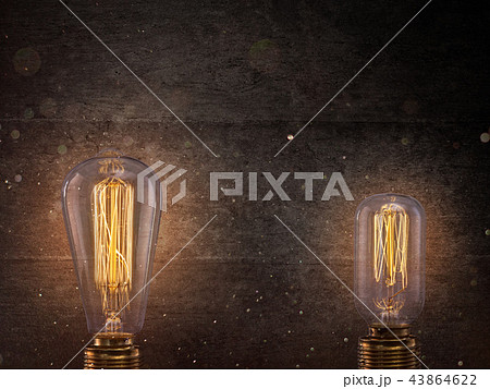 Vintage Edison light bulbs on dark background. 43864622