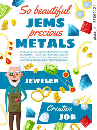 Jeweler profession, gems and jewels 43865124