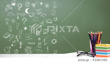 Education drawing on blackboard for school Education drawing on blackboard for school 43865360