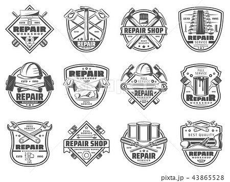 Home repair work tools and instruments icons Home repair work tools and instruments icons 43865528