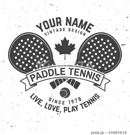 Paddle tennis badge, emblem or sign. Vector illustration. 43865616