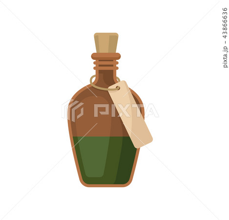 Old glass bottle with with medicine vector Illustration on a white background Old glass bottle with with medicine vector Illustration on a white background 43866636