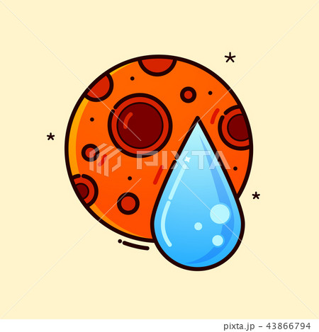 Water on Planet Mars, vector illustration 43866794