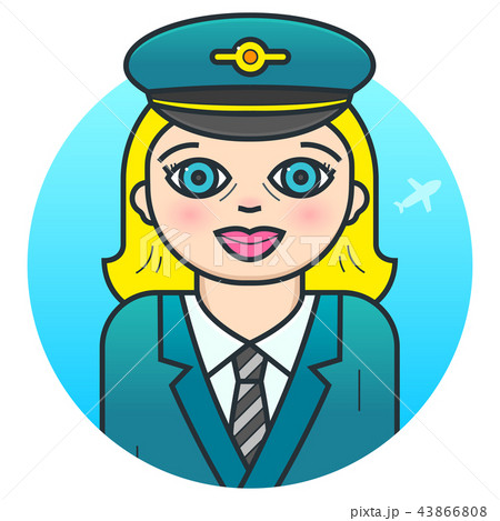 Woman airline pilot vector illustration 43866808