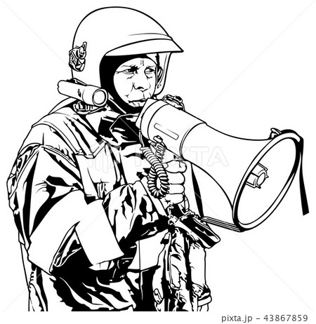 Fireman with Megaphone 43867859