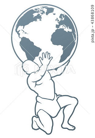 atlas holding up the world drawing