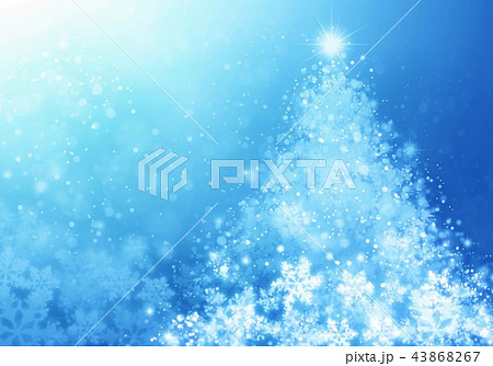 クリスマスイルツリーと雪の結晶 クリスマスイルツリーと雪の結晶 43868267