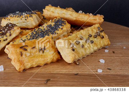 baked sticks with caraway, poppy, chia seeds, salt 43868338