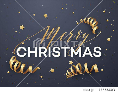 Merry Christmas greeting card vector template 43868603