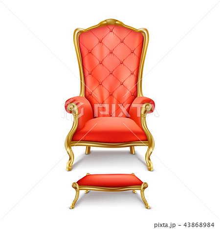 Luxurious Red Throne In Realistic Styleのイラスト素材