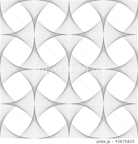 Abstract seamless pattern background of thin black curves. Net of striped stars. Vector illustration 43870820