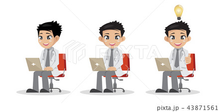Doctor uses a computer laptop. Doctor uses a computer laptop. 43871561