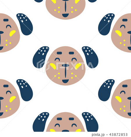 Seamless pattern with dogs cute childish baby textile fabric seamless print. 43872853