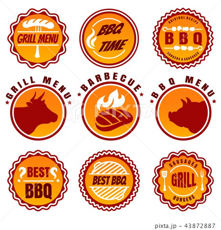 Bbq labels set 43872887