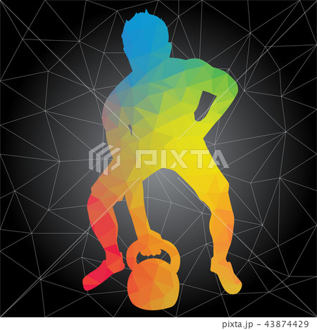 Vector silhouettes of man doing crossfit workouts 43874429