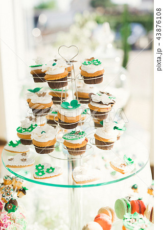 Different kinds of baked sweets on a buffet 43876108