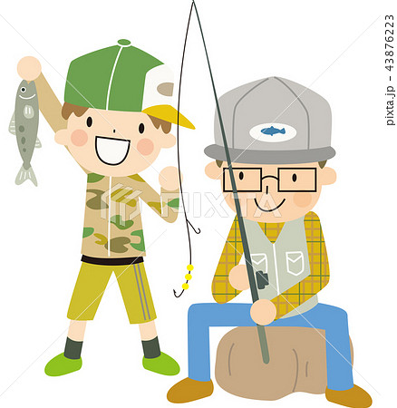 釣り　親子 43876223