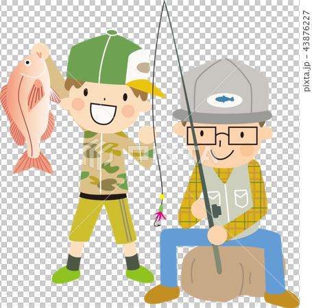 釣り　親子 43876227