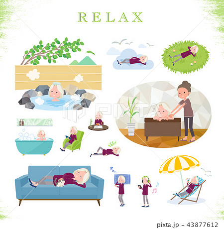 flat type purple shirt old women White_relax flat type purple shirt old women White_relax 43877612
