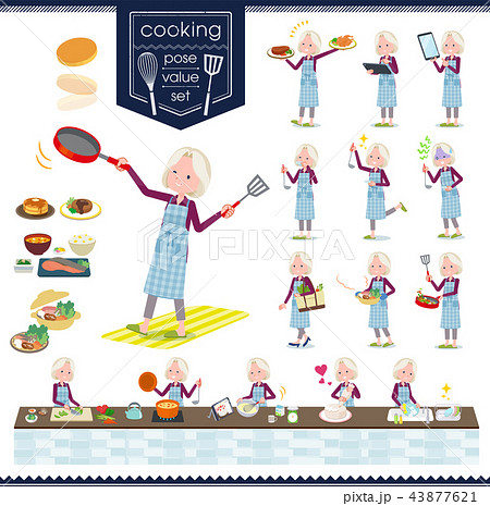 flat type purple shirt old women White_cooking flat type purple shirt old women White_cooking 43877621