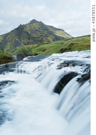 Cascade of waterfall on the river Skoga, Iceland 43878551