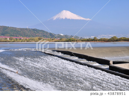 富士川用水堰と富士山-7802 富士川用水堰と富士山-7802 43878951