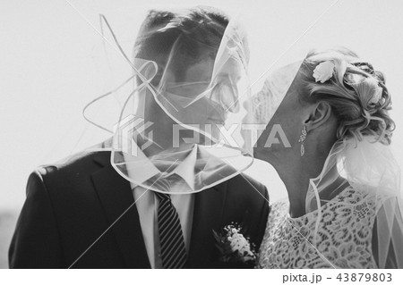 black and white photo portrait of the bride groom black and white photo portrait of the bride groom 43879803