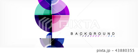 Abstract background - multicolored circles, trendy minimal geometric design Abstract background - multicolored circles, trendy minimal geometric design 43880355