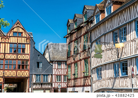 Traditional half-timbered houses in the old town of Rouen, France 43882425