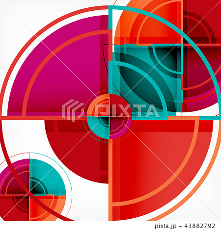 Creative circles geometric abstract background with 3d effect 43882792
