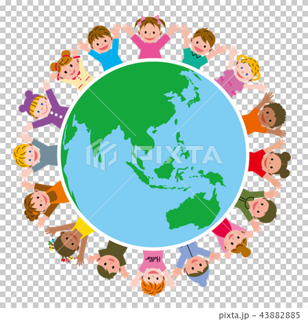 子供 地球 円のイラスト素材 4385