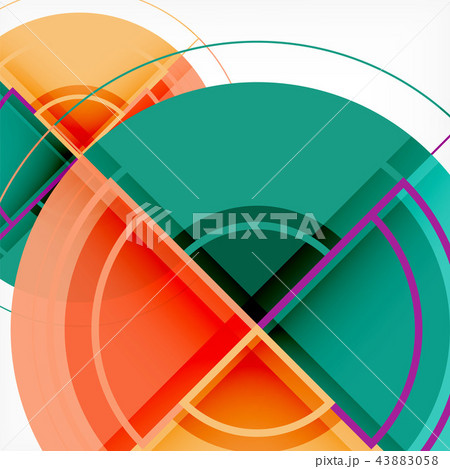 Creative circles geometric abstract background with 3d effect Creative circles geometric abstract background with 3d effect 43883058