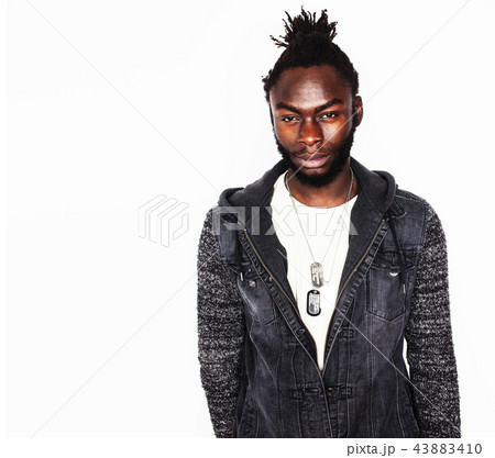 young handsome afro american boy stylish hipster gesturing emoti young handsome afro american boy stylish hipster gesturing emoti 43883410