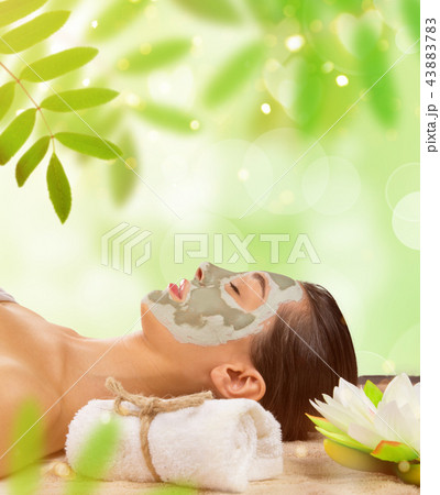 Young healthy woman with face mask. Young healthy woman with face mask. 43883783