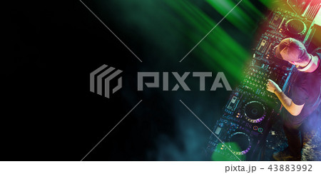 Dj mixes the track in the nightclub at a party 43883992