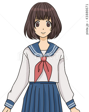School girl high school uniform - Stock Illustration [43886671] - PIXTA