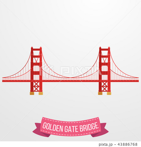 Golden Gate Bridge icon on white background 43886768