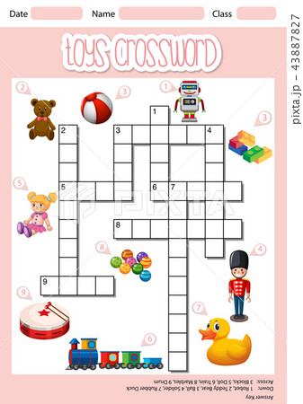 toys crossword sheet templateのイラスト素材 43887827 pixta