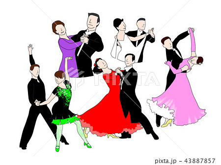 社交ダンス 群像のイラスト素材 43887857 Pixta