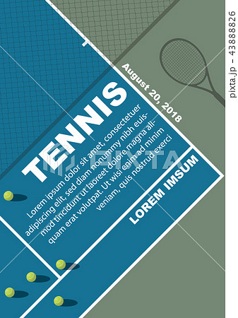 Tennis tournament poster design. Vector template. 43888826