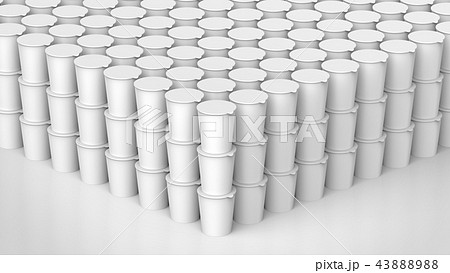 カップラーメン 大量 無地 パース 寄りのイラスト素材 43