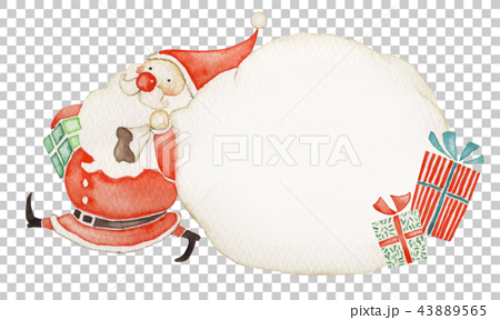 サンタクロース クリスマス メッセージカード 水彩 イラスト 43889565