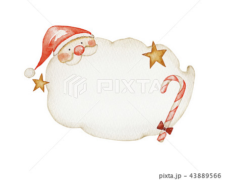 サンタクロース クリスマス メッセージカード 水彩 イラストのイラスト素材 43889566 Pixta