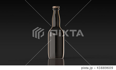 ビール瓶 無地 黒背景のイラスト素材