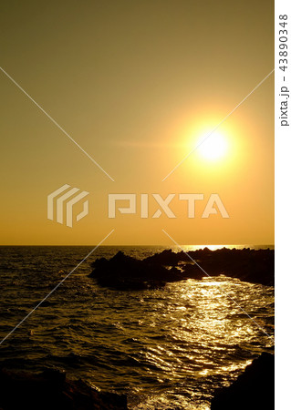 海岸の夕日・荒崎 43890348