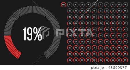 Set of circular sector percentage diagrams Set of circular sector percentage diagrams 43890377