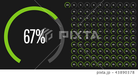 Set of circular sector percentage diagrams Set of circular sector percentage diagrams 43890378