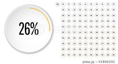 Set of circle percentage diagrams Set of circle percentage diagrams 43890392