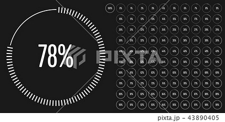 Set of circle percentage diagrams 43890405